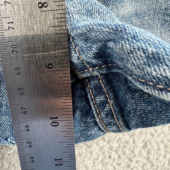 Lucky Brand Womens‎ Jean Boyfriend Shorts 2 Blue Denim Cut Off Mid Rise Pockets - Picture 15 of 16